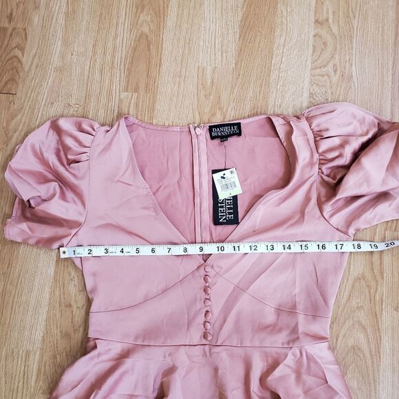 NEW! Danielle Bernstein Solid Puff-Sleeve Midi Dress size 4 - Picture 11 of 14